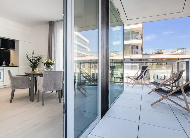 Apartamenty z 1 sypialnią posiadają także balkon