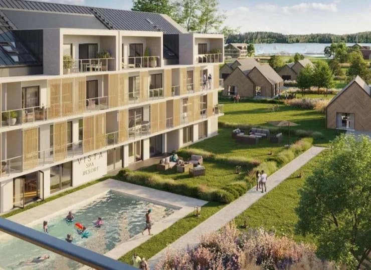 Vista to apartamenty nad Jeziorem Mikołajskim z letnim basenem