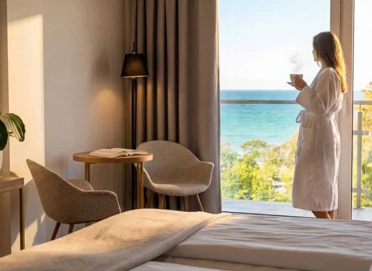 Resort Król Plaza oferuje noclegi z widokiem na morze