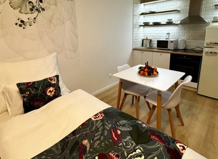Apartament 1-pokojowy także ma aneks kuchenny