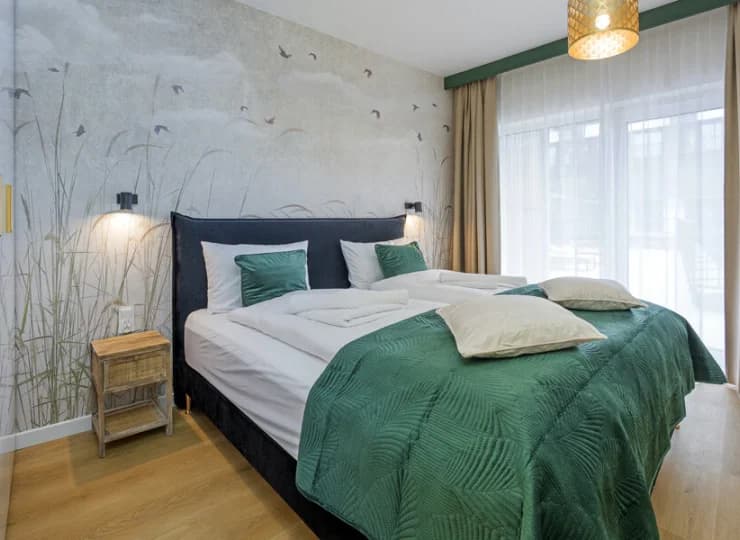 Część sypialni ma wyjście na balkon