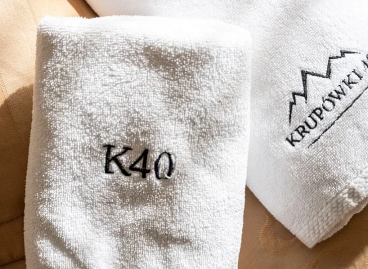 Są także firmowe ręczniki