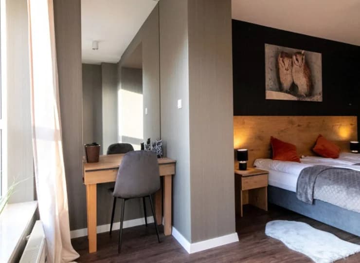 Sypialnia apartamentu K42 w apartamentowcu Kiczora