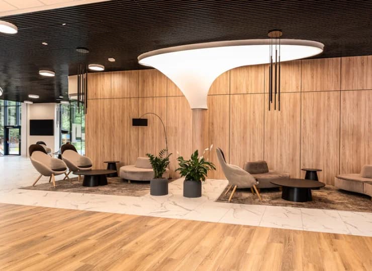 Lobby ośrodka Interferie Argentyt jest nowoczesne i eleganckie