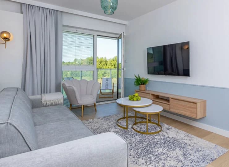 Apartament classic jest także utrzymany w stonowanych kolorach