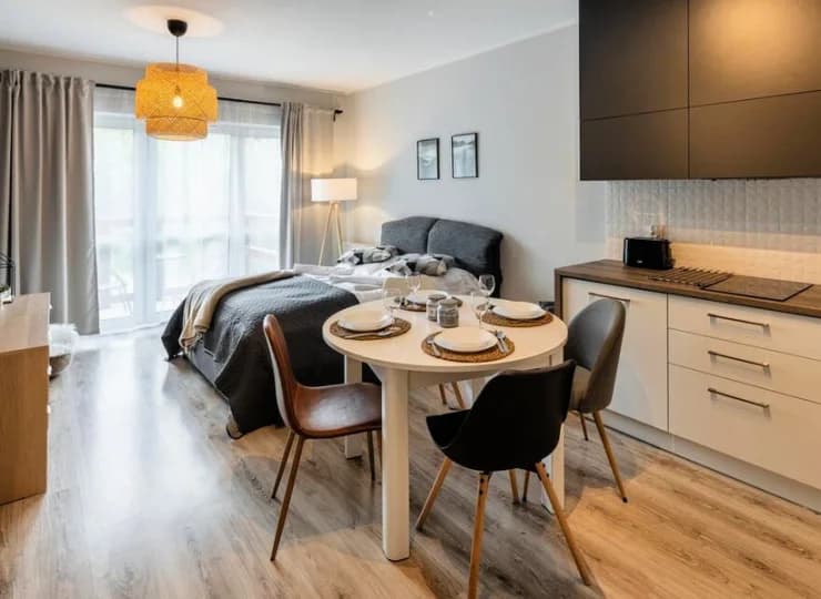 Apartamenty są nowocześnie i komfortowo urządzone