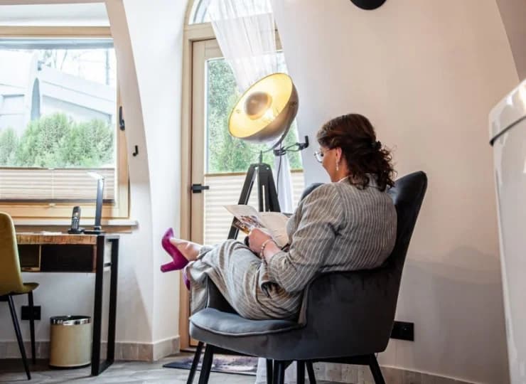 Zaletą pokoi w Domu Kopułowym jest balkon