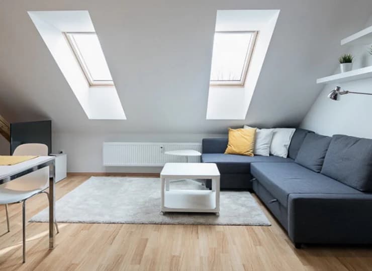 Apartamenty posiadają część wypoczynkową z rozkładaną sofą