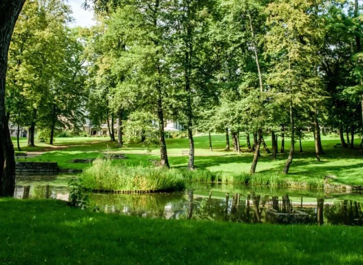 Obiekt jest otoczony malowniczym parkiem