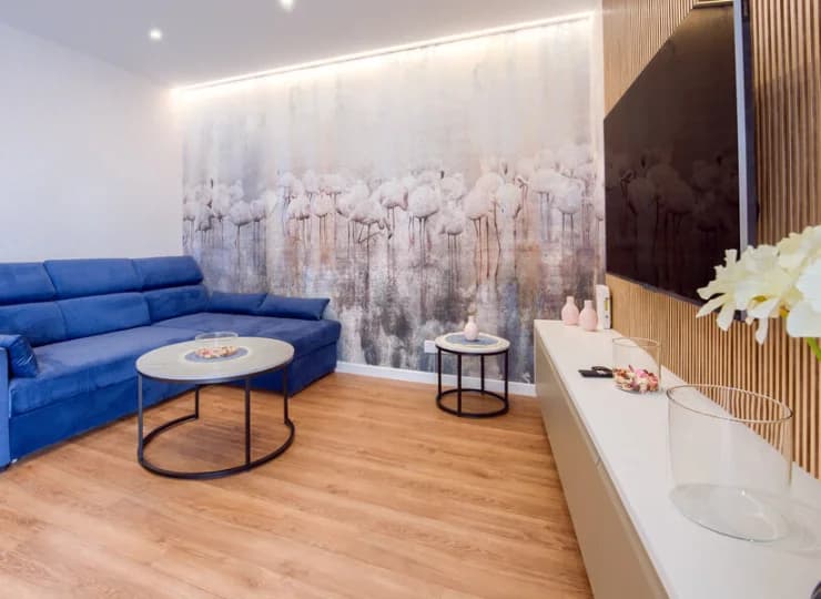 W apartamencie jest także kącik TV