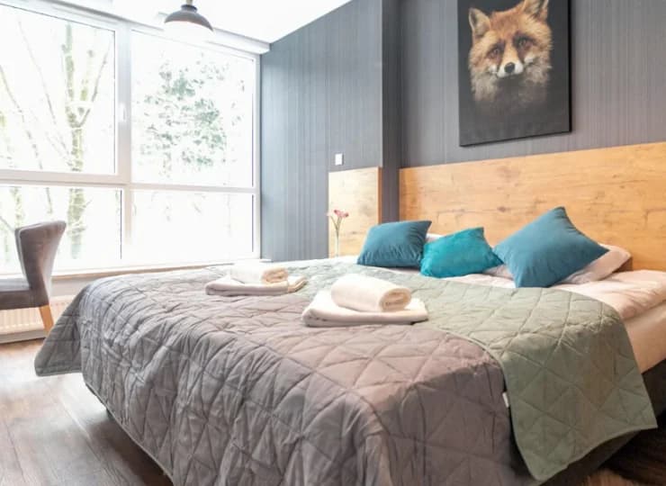 Sypialnia apartamentu K24 w apartamentowcu Kiczora