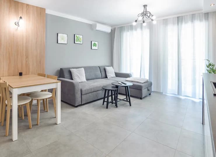 Apartamenty są kompleksowo wyposażone na pobyt 4 osób