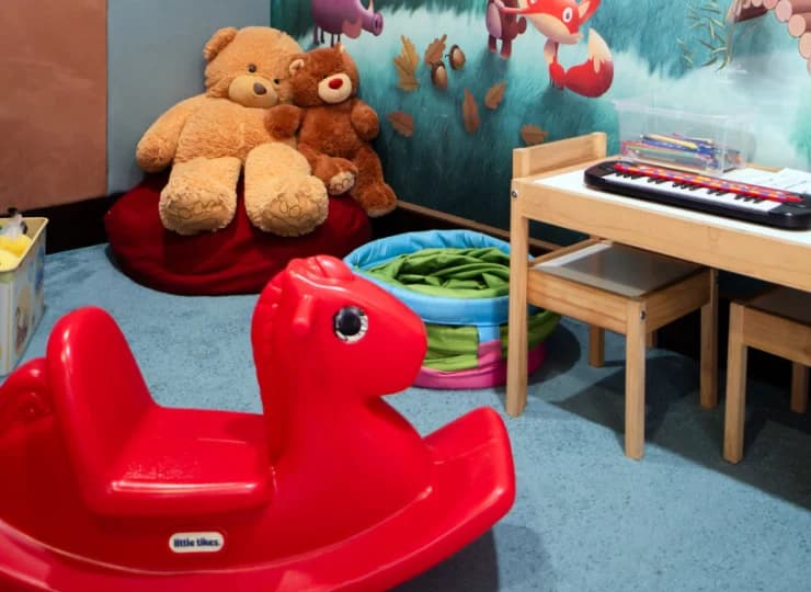 W hotelu przygotowano kącik zabaw dla dzieci