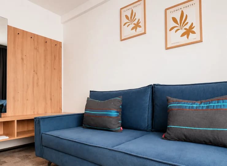 Rozkładana sofa w pokoju 4-osobowym
