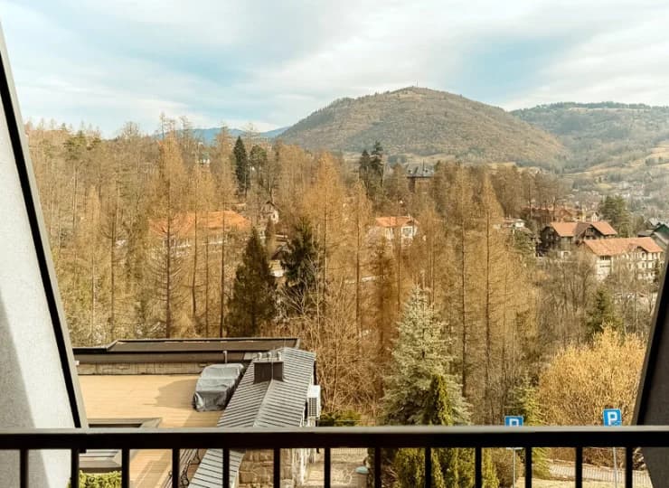 Widok z balkonu na Pieniny