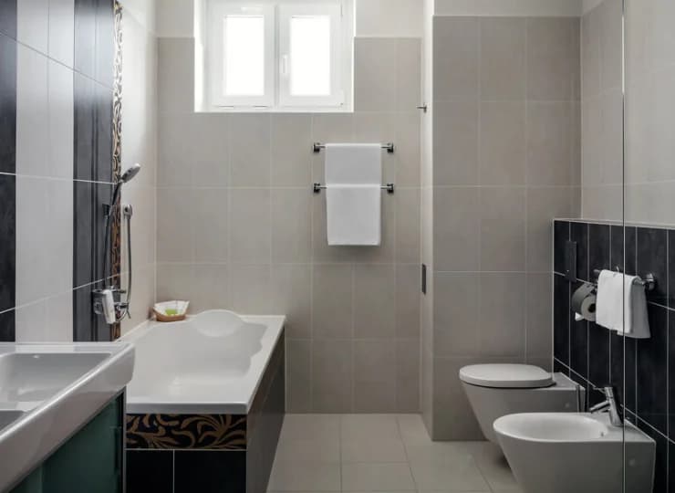 Łazienka w apartamencie została niedawno odremontowana