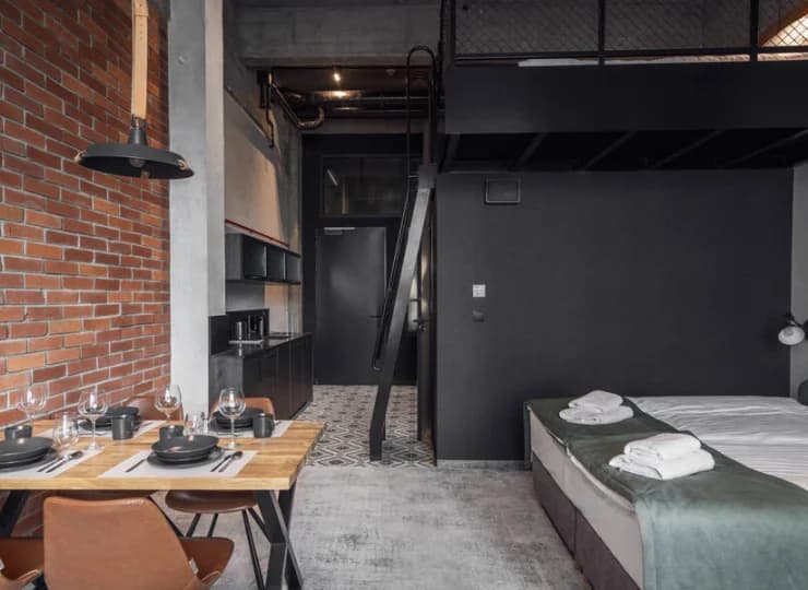 Komfortowy loft z kompleksowo wyposażanym aneksem kuchennym w Gdańsku