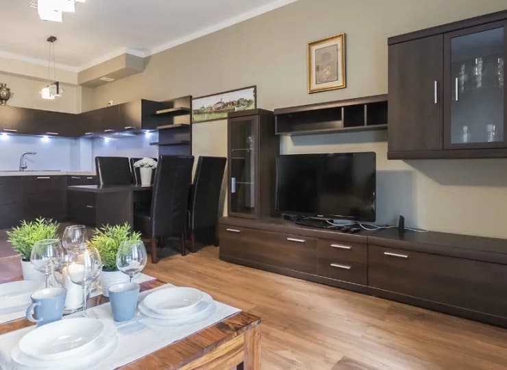 Do dyspozycji gości są apartamenty studio i deluxe