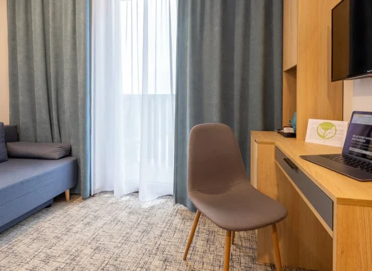 Pokoje typu studio posiadają część dzienną