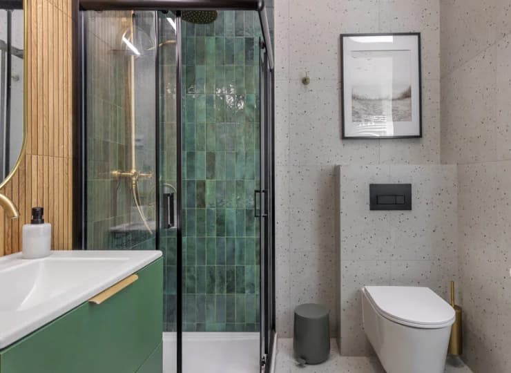 Każdy apartament ma nowoczesną łazienkę