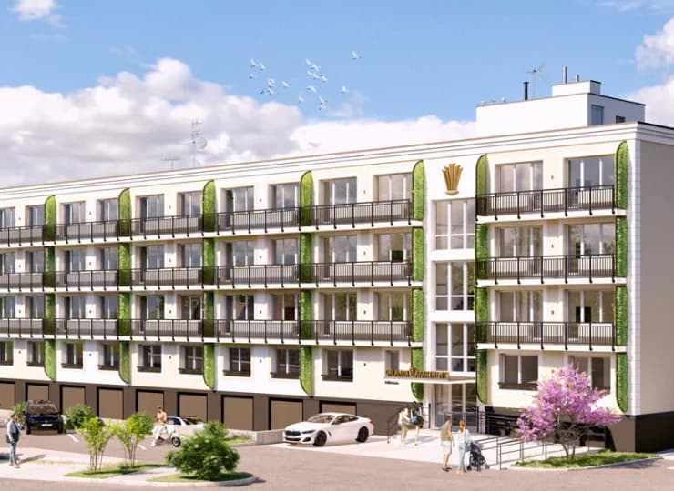 To nowy apartamentowiec obok reprezentacyjnego budynku zabytkowych łaźni