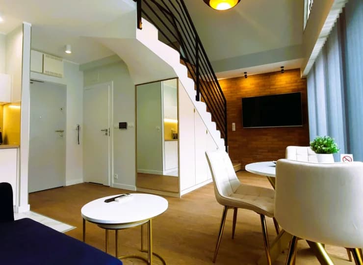 Niektóre apartamenty są dwupoziomowe