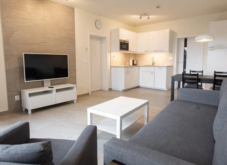 Apartament prezydencki ma salon z aneksem kuchennym