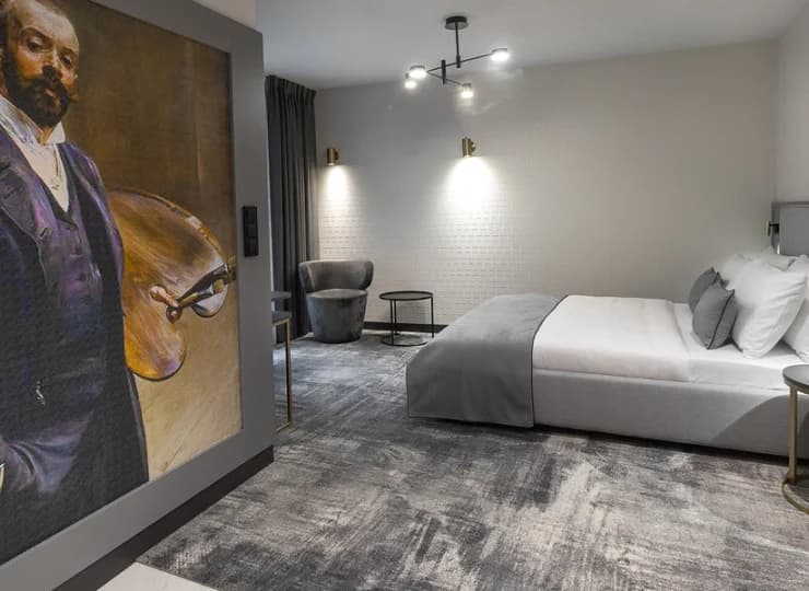 Apartamenty typu studio to 2 sypialnie z podwójnymi łóżkami, bez drzwi