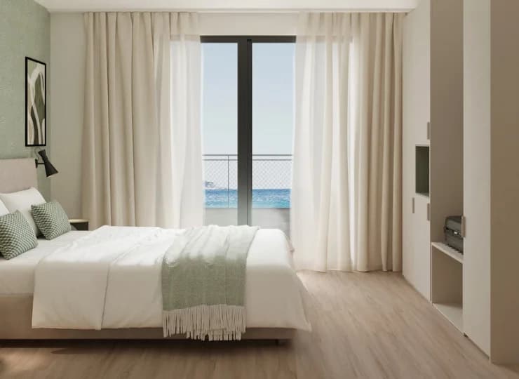 Jedna z 3 sypialni w Apartamencie rodzinnym 5-os. z balkonem i widokiem