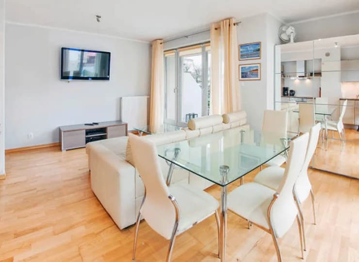 Każdy apartament posiada wielofunkcyjny pokój dzienny