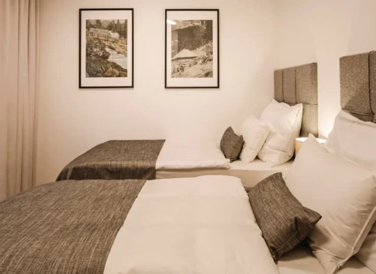 Można tu zamieszkać również w apartamencie z dwoma sypialniami