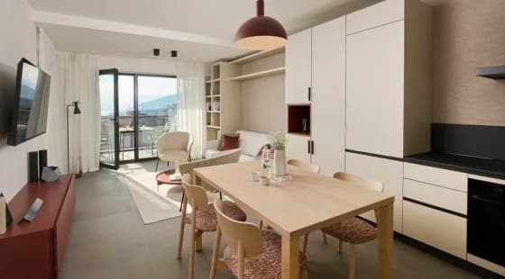 Apartament 4-os. balkon i widok