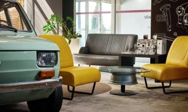 Motywem przewodnim hotelowego designu jest Fiat 126 p