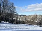 Widoki na zimowe Karkonosze z hotelu