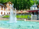 Otoczony parkiem zdrojowym hotel mieści się nieopodal pijalni wód