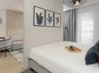 Wybrane typy apartamentów posiadają odrębną sypialnię