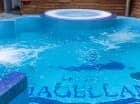Basen z kaskadą wodną, połączony z jacuzzi