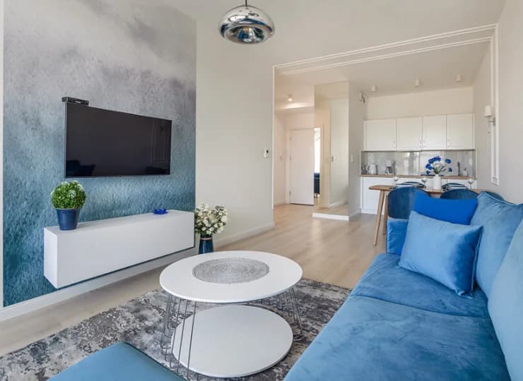 Wystrój każdego apartamentu jest spójny kolorystycznie