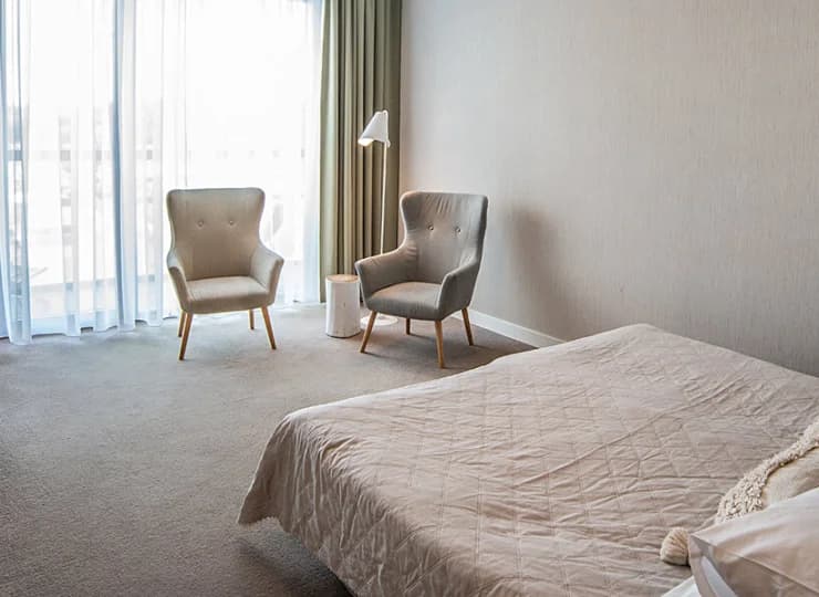 W pokojach znajduje się balkon lub wyjście na taras