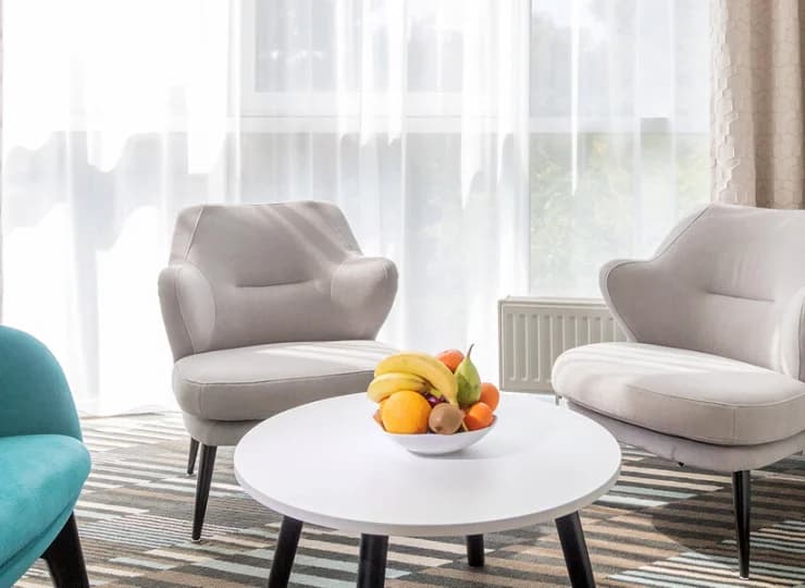 W apartamencie jest także kącik kawowy