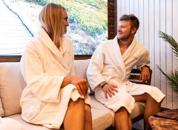 Wnętrze strefy wellness jest przytulne i komfortowe