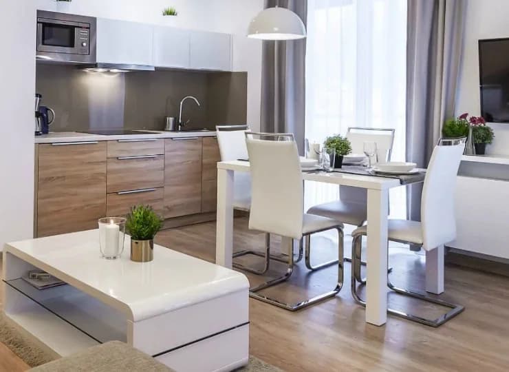 Każdy apartament wyposażony jest w telewizor i WiFi
