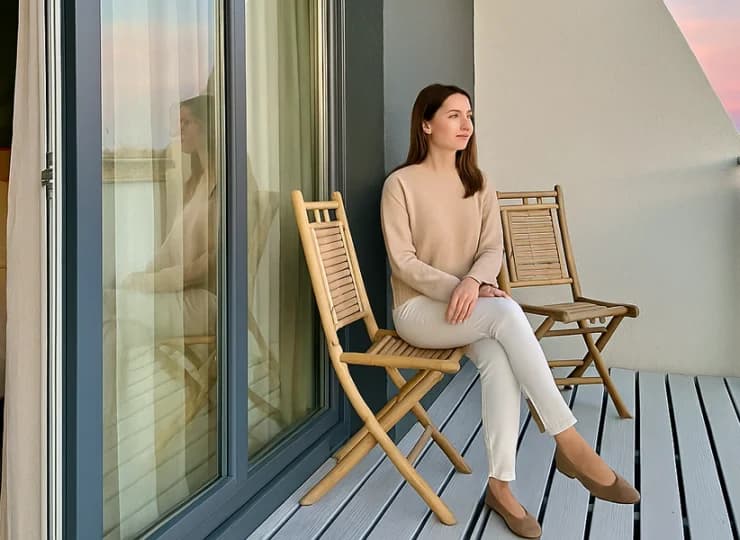 Większość pokoi ma balkon