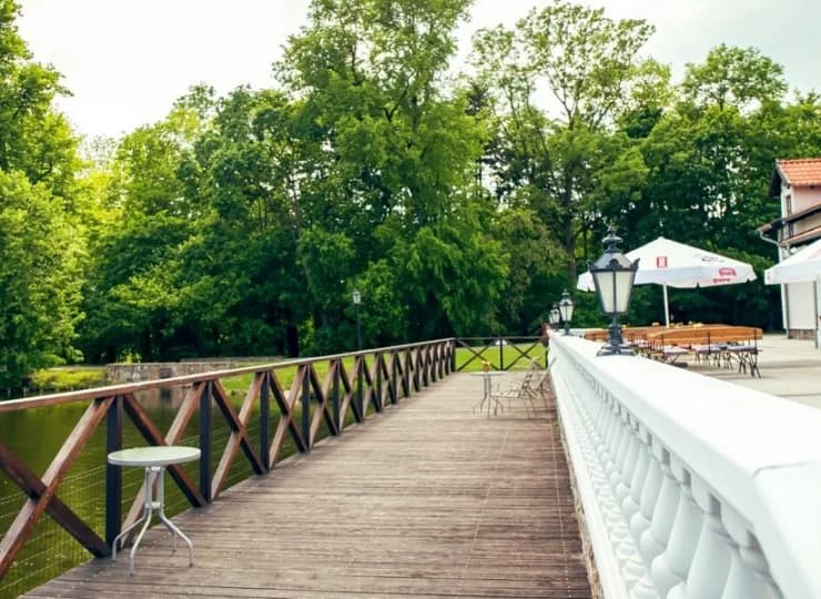 Oraz otaczającą Pałac zieleń