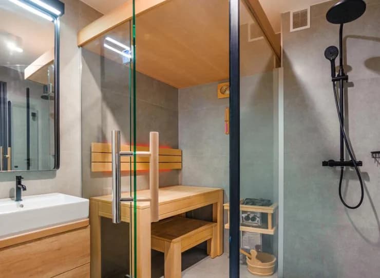 W każdym apartamencie znajduje się nowoczesna łazienka