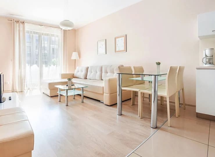 Apartamenty są przestronne, wygodne, z aneksem kuchennym