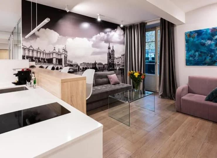 Pokój dzienny Apartamentu 2+2 z sauną i tarasem