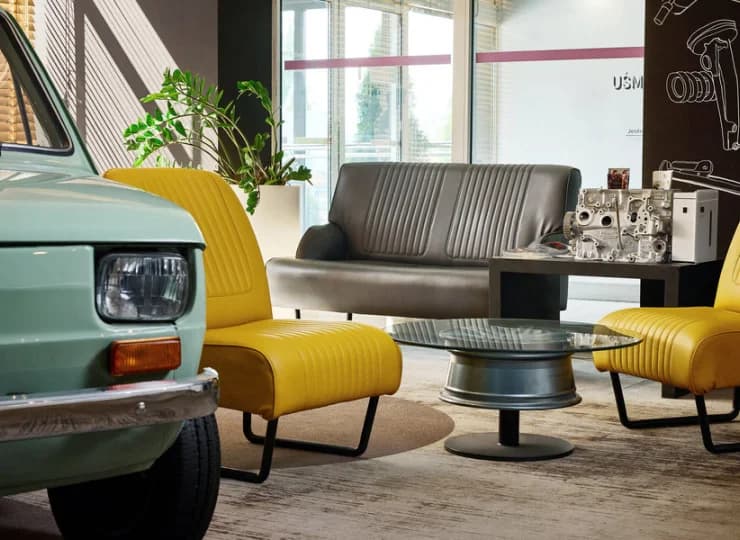 Motywem przewodnim hotelowego designu jest Fiat 126 p