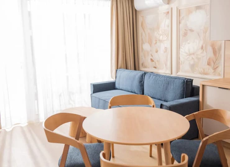 Cześć dzienna w apartamencie Boho