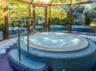 Jedno jacuzzi posiada piękny widok na niebo i ogród